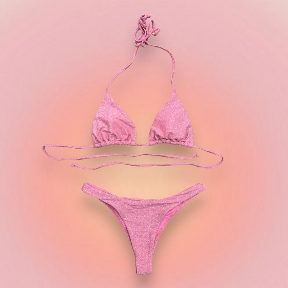 Pink Glitter Bikini Set